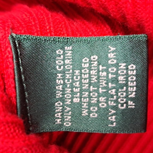 Lauren-Ralph Lauren Women's half zip ribbed colorblock casual Med pullover top - Picture 6 of 6